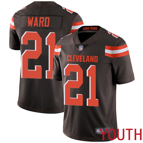 Cleveland Browns Denzel Ward Youth Brown Limited Jersey #21 NFL Football Home Vapor Untouchable